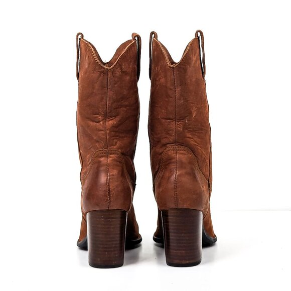 Born Women Crown Brown Leather Western Cowboy Heel Boots size 10 - Picture 4 of 7